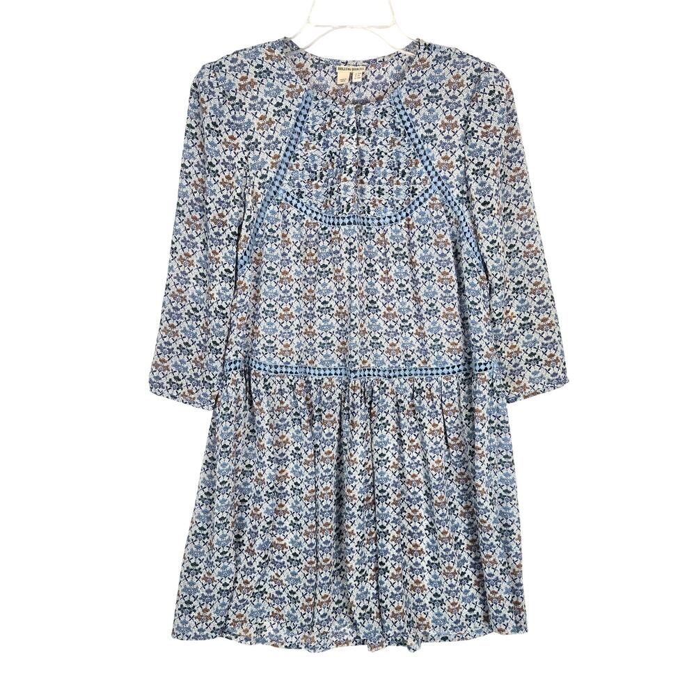 Anthro Holding Horses Betony Peasant Dress Oversized Dainty Blue Floral Prairie